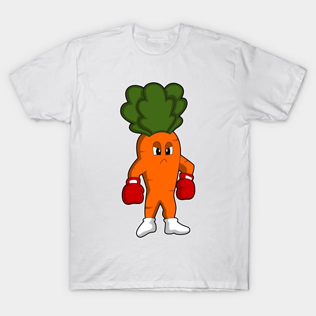 Carrot as Boxer with Boxing gloves T-Shirt by Markus Schnabel